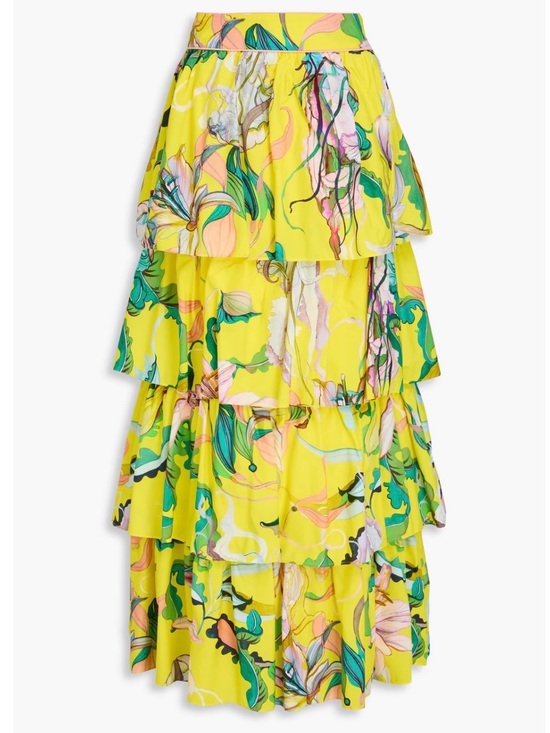 FARM Rio Dresses & Skirts - FARM Rio Bright Yellow Floral Maxi Skirt with Multicolor Bouquet Print